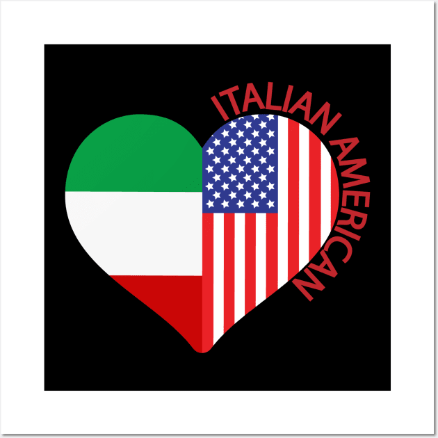 Italian American Italian Flag American Flag Heart Wall Art by Rosemarie Guieb Designs